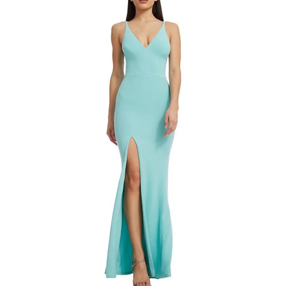 NWT Dress the Population Elegant Aqua Maxi Dress. Size XXL